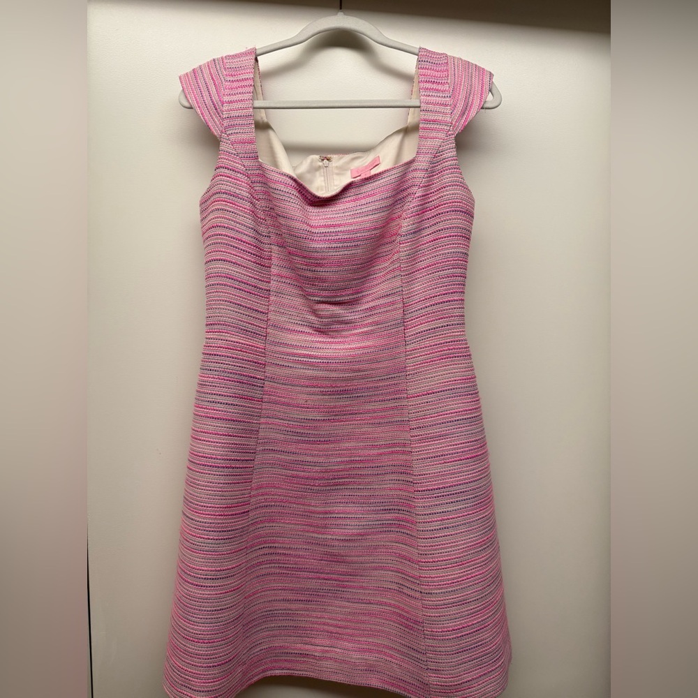 Lilly Pulitzer Pink and Blue Textured Fabric